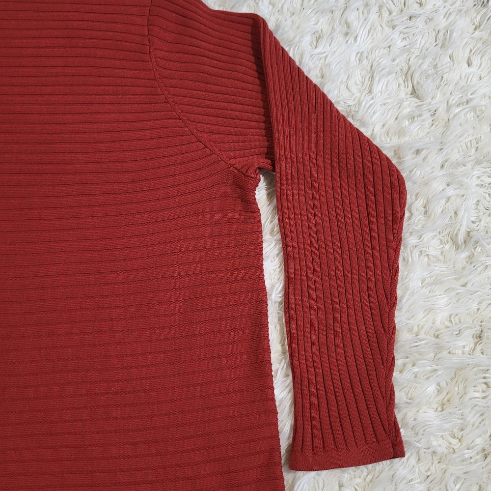 Eileen Fisher Women's Merino Wool Funnel Neck Sweater Serrano Chile Red Size 2X - Picture 4 of 14